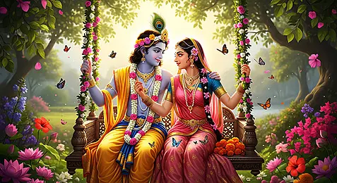 રાધા કૃષ્ણના પ્રેમનો ગહન અર્થ: ભક્તિ, સમર્પણ અને આધ્યાત્મિક ઐક્ય