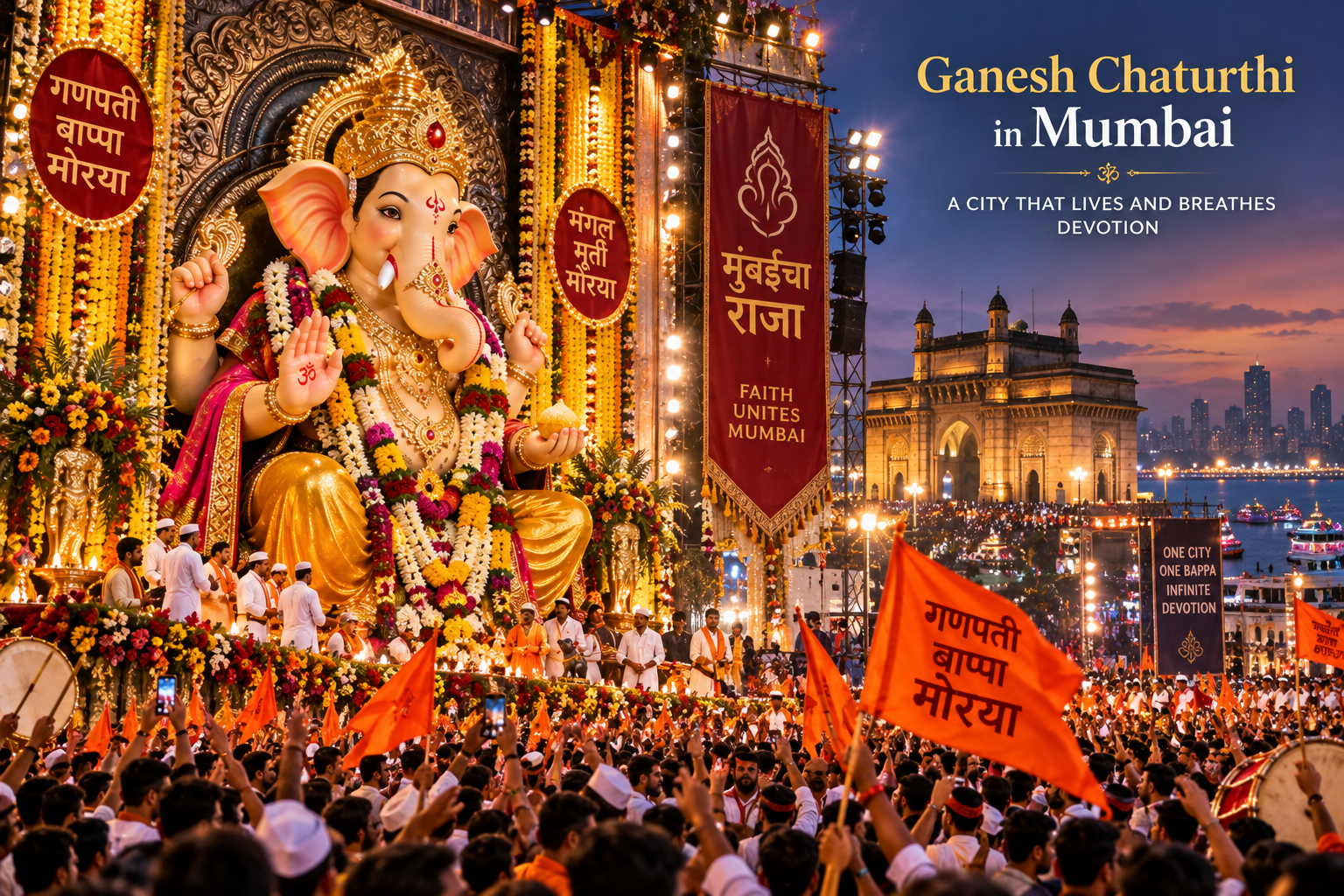 Grand Ganesh Chaturthi celebration in Mumbai