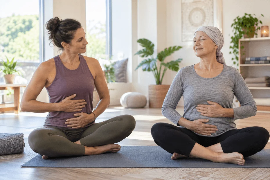 Guided breathing exercises for people living with cancer