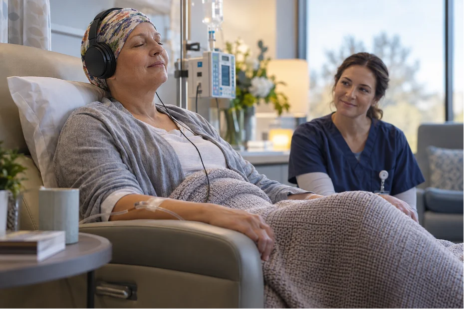 Guided meditation during cancer treatment