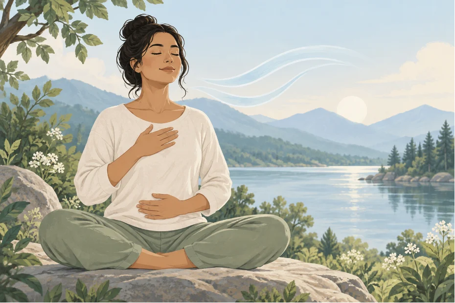 Mindful breathing for calm and present-moment awareness