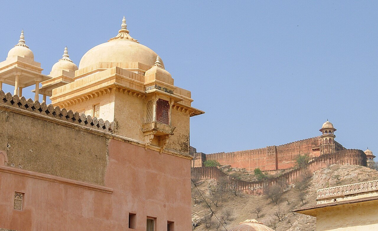 A domed pavilion at Amer Fort