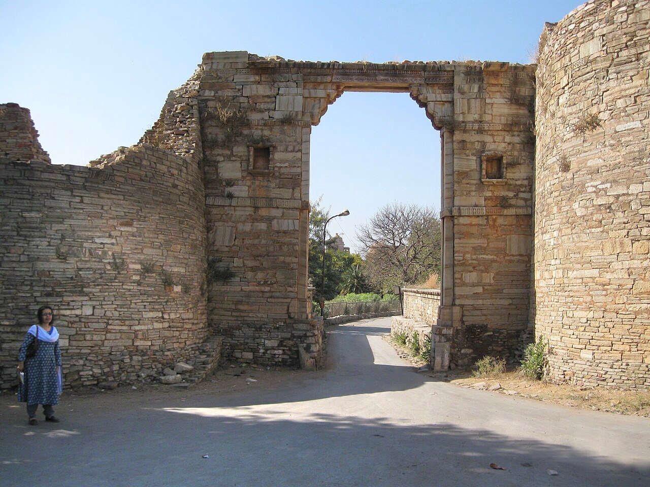 A ruined gateway on the approach to Chittorgarh Fort