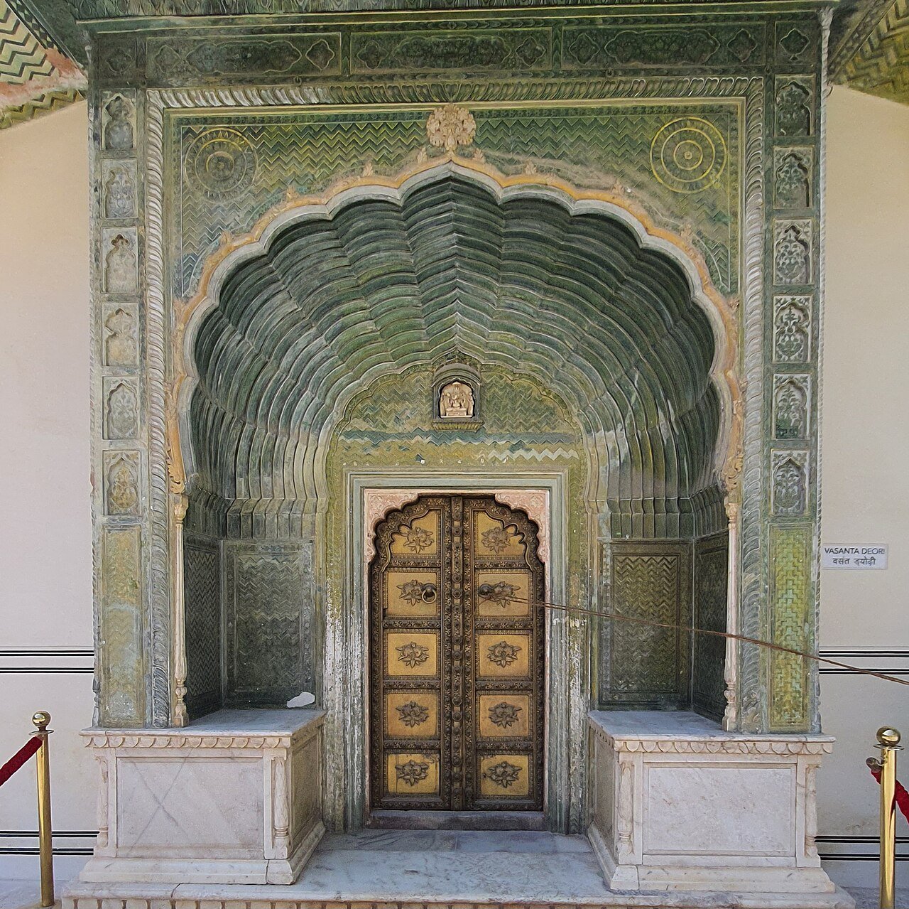 A decorated gateway in the City Palace in Jaipur