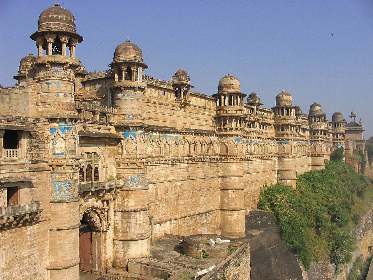 Man Mandir palace walls of Gwalior Fort