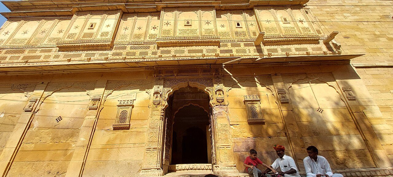 Carved sandstone entrance inside Jaisalmer Fort