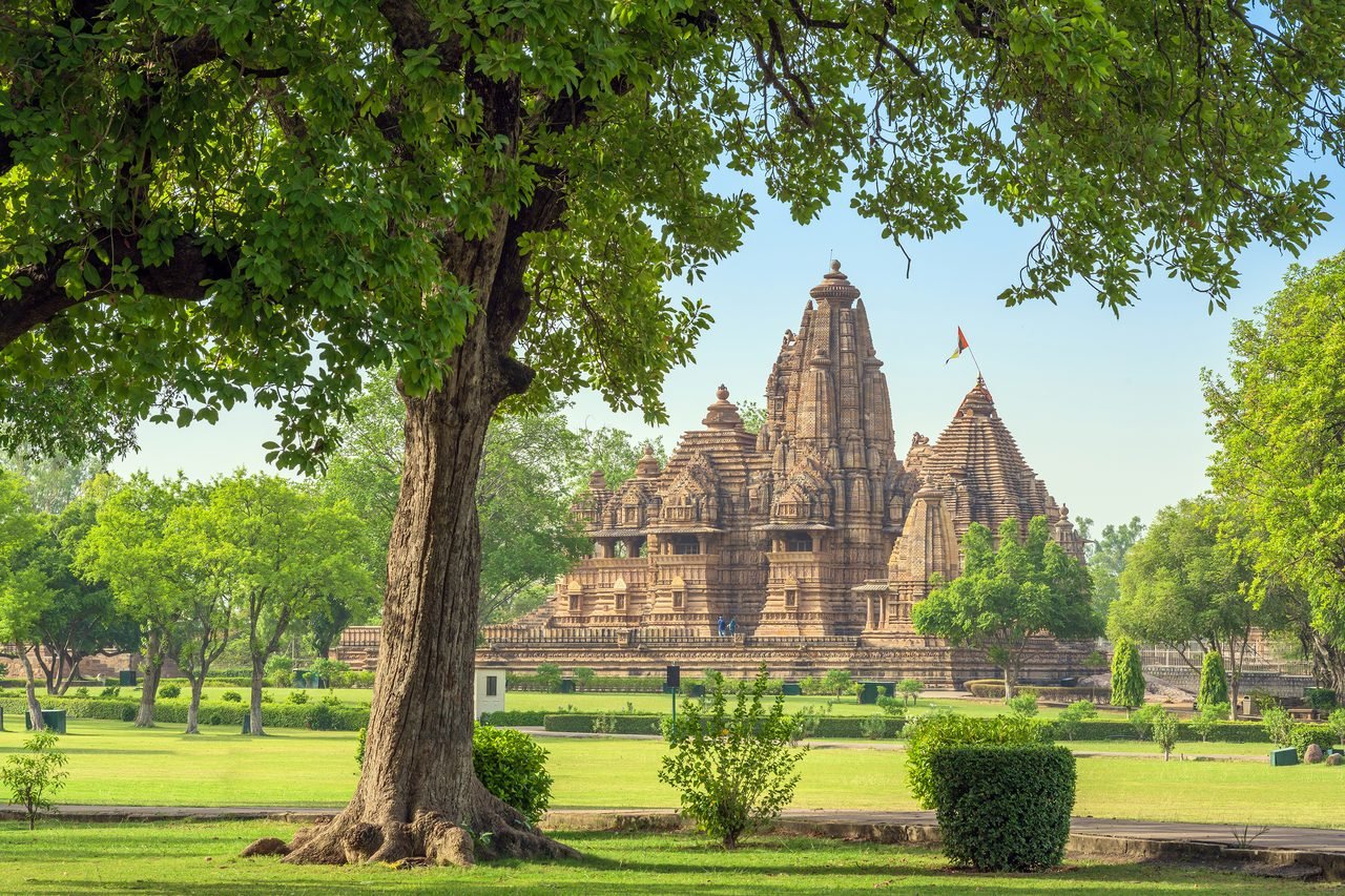 Lakshmana Temple at Khajuraho, a Vaishnava temple of the Chandela period, seen from the front