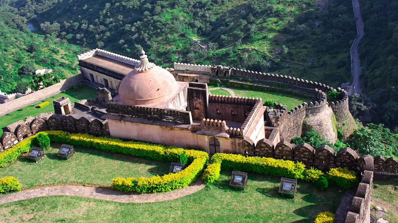 Domed shrine and garden terraces at Kumbhalgarh