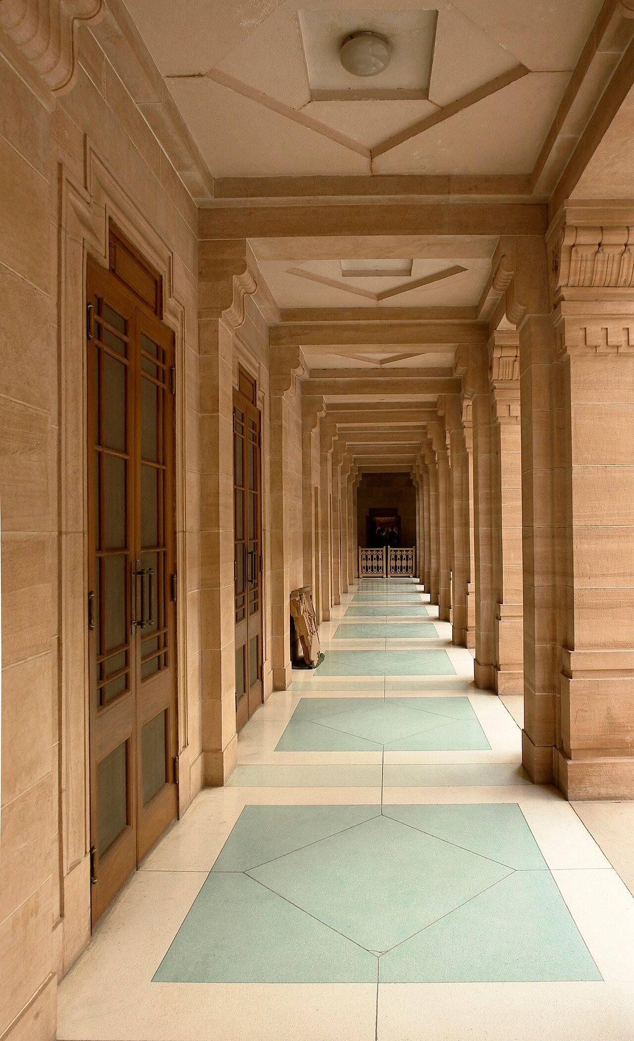Sandstone colonnade at Umaid Bhawan Palace