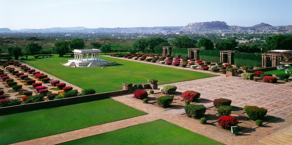 Formal gardens of Umaid Bhawan Palace