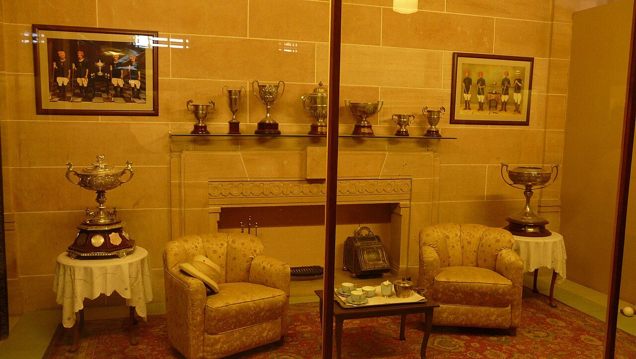 A museum room with trophies at Umaid Bhawan Palace