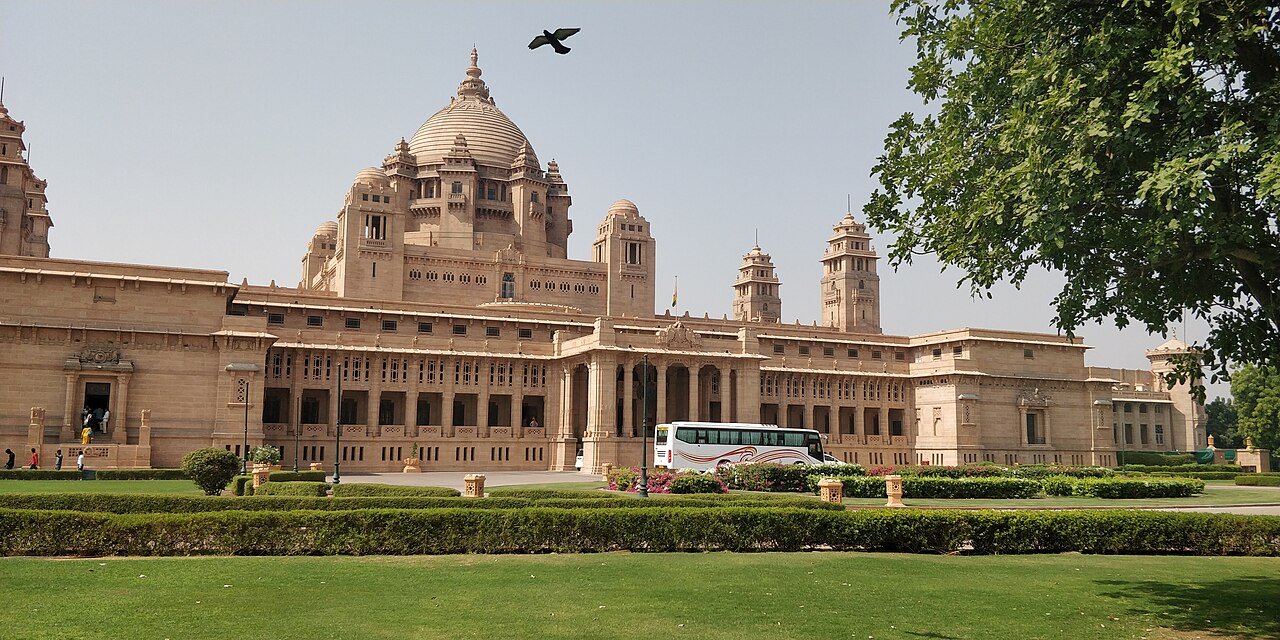 Umaid Bhawan Palace in Jodhpur seen from the road